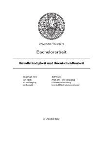 Unvollständigkeit und Unentscheidbarkeit