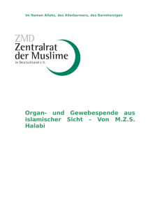 Organ- und Gewebespende aus islamischer Sicht – Von