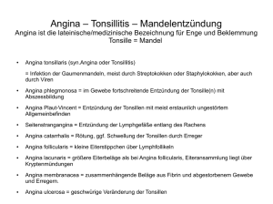 Angina – Tonsillitis – Mandelentzündung