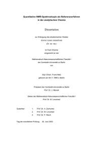 Quantitative NMR-Spektroskopie als Referenzverfahren