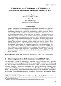 Umkodieren von ICD-9-Daten zu ICD-10 in SAS mittels - SAS-Wiki