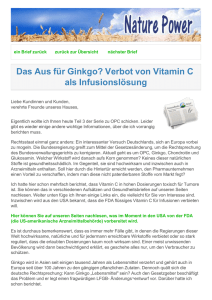 Das Aus für Ginkgo? Verbot von Vitamin C als Infusionslösung