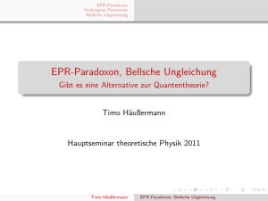 EPR-Paradoxon, Bellsche Ungleichung