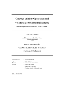 Gruppen unitärer Operatoren und vollständige Orthonormalsysteme