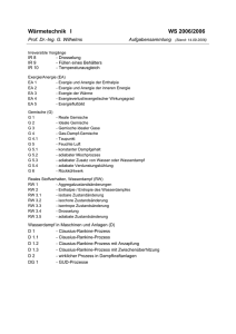 Wärmetechnik I WS 2006/2006