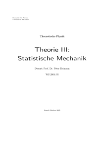 Theorie III: Statistische Mechanik