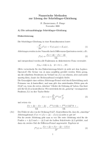 Numerische Methoden zur Lösung der Schrödinger - Hu