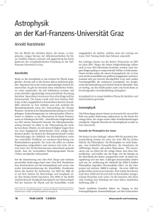 Astrophysik an der Karl-Franzens-Universität Graz