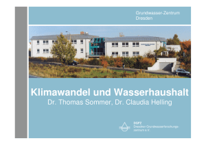 Klimawandel und Wasserhaushalt - Aktuelles