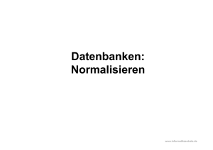 Datenbanken: Normalisieren