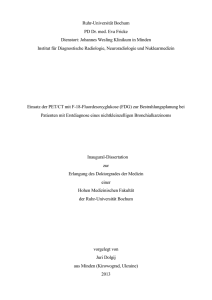 Einsatz der PET/CT mit F-18-Fluordesoxyglukose (FDG)