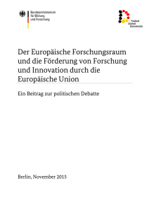 BMBF-Positionspapier EU-Förderung November 2015