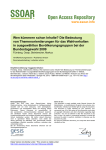 www.ssoar.info Wen kümmern schon Inhalte? Die Bedeutung von