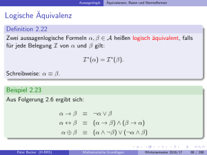 Äquivalenzen und Normalformen