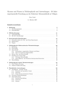 Myonen und Pionen in Teilchenphysik und - Physik