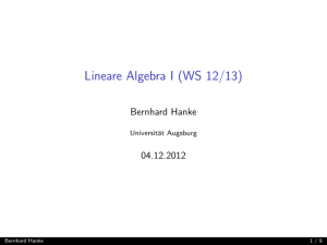 Lineare Algebra I (WS 12/13)