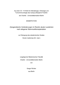 Dissertation Zytogenetische Veränderungen bei akuten Leukämien