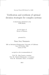 Verification and synthesis of optimal decision - ETH E