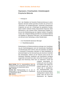 Depressionen Erwerbsarbeit Arbeitslosigkeit