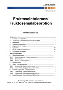 Fruktoseintoleranz/ Fruktosemalabsorption