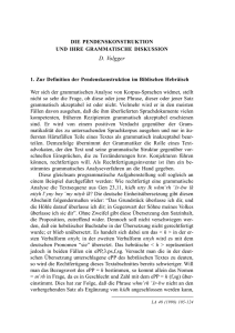 D. Volgger--Die Pendenskonstruktion und ihre grammatische