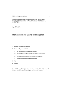 Markenpolitik für Städte und Regionen