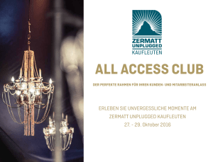 all accessclub - Zermatt Unplugged Kaufleuten