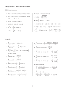 Integrale und Additionstheoreme