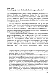 Anton Grigorjewitsch Rubinsteins Beziehungen zu Dresden