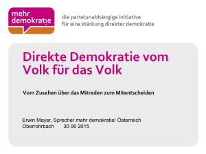 Direkte Demokratie vom Volk für das Volk