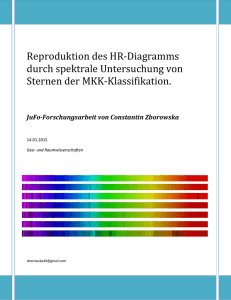 Reproduktion des HR-Diagrammes durch spektrale Untersuchung