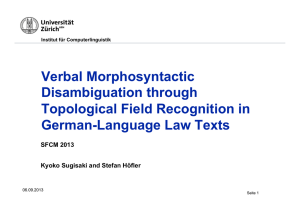 Verbal Morphosyntactic Disambiguation through Topological Field