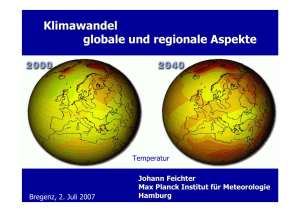 Klimawandel allgemein und unter regionalen Aspektel