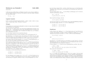 Stichworte zur Statistik I SoSe 2005