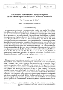 Metamorphe, hydrothermale Eruptionsbrekzien in der