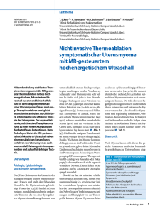Nichtinvasive Thermoablation symptomatischer Uterusmyome mit