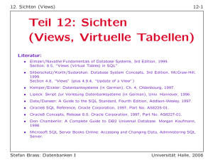 Teil 12: Sichten (Views, Virtuelle Tabellen)