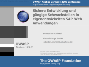 OWASP AppSec Germany 2009: Sichere Entwicklung und gängige