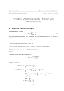 Ferienkurs Quantenmechanik – Sommer 2010