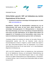 12. Juni 2014 – Online-Helden gesucht: SAP und betterplace.org