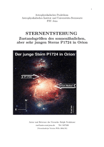 I) Untersuchungen zur Sternentstehung am Stern P1724