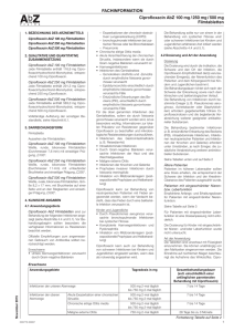 Ciprofloxacin AbZ 100 mg / 250 mg / 500 mg Filmtabletten