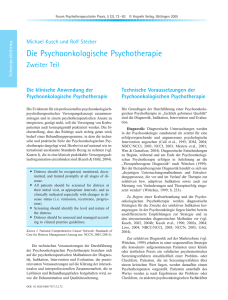 Die Psychoonkologische Psychotherapie: Zweiter Teil