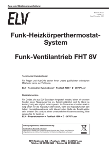 Funk-Ventilantrieb FHT 8V Funk-Heizkörperthermostat- System