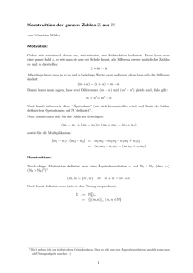 Konstruktion der ganzen Zahlen Z aus N - stud.uni