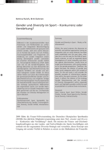 Gender und Diversity im Sport – Konkurrenz oder Verstärkung?