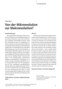 Von der Mikroevolution zur Makroevolution?