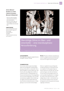 Überzählige Zähne im Ober und Unterkiefer – eine interdisziplinäre