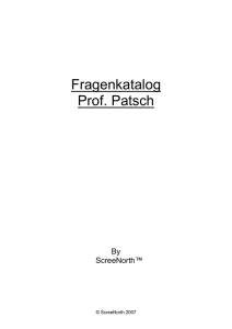 Fragenkatalog Prof. Patsch