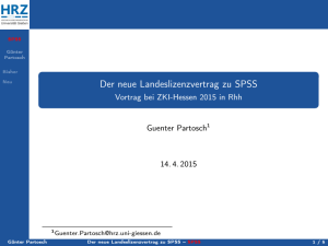 Der neue Landeslizenzvertrag zu SPSS - Justus-Liebig